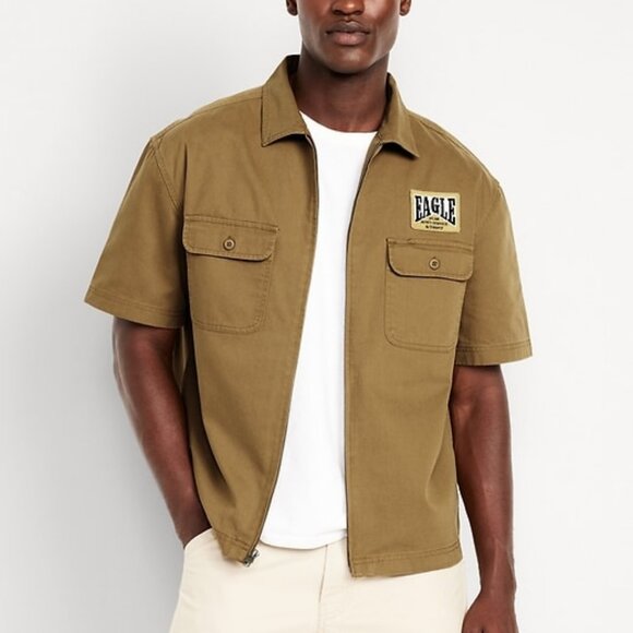 Short-Sleeve Moto Zip Shirt - Picture 4 of 7